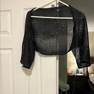 Cache Black Sheer Crop Top